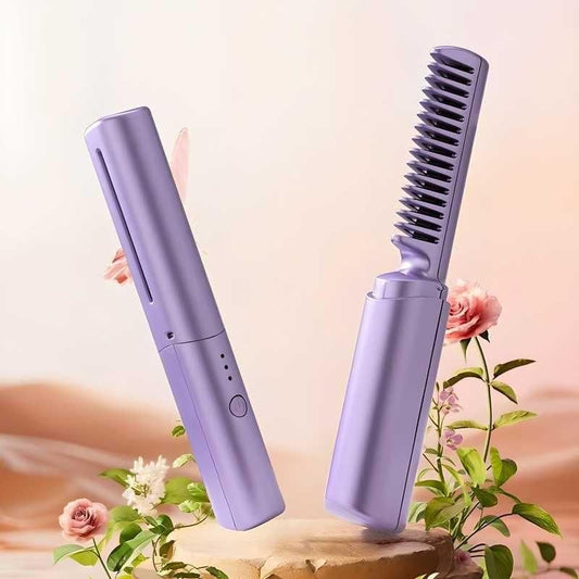 Rechargeable Mini Hair Straightener Comb for Travel & Daily Use