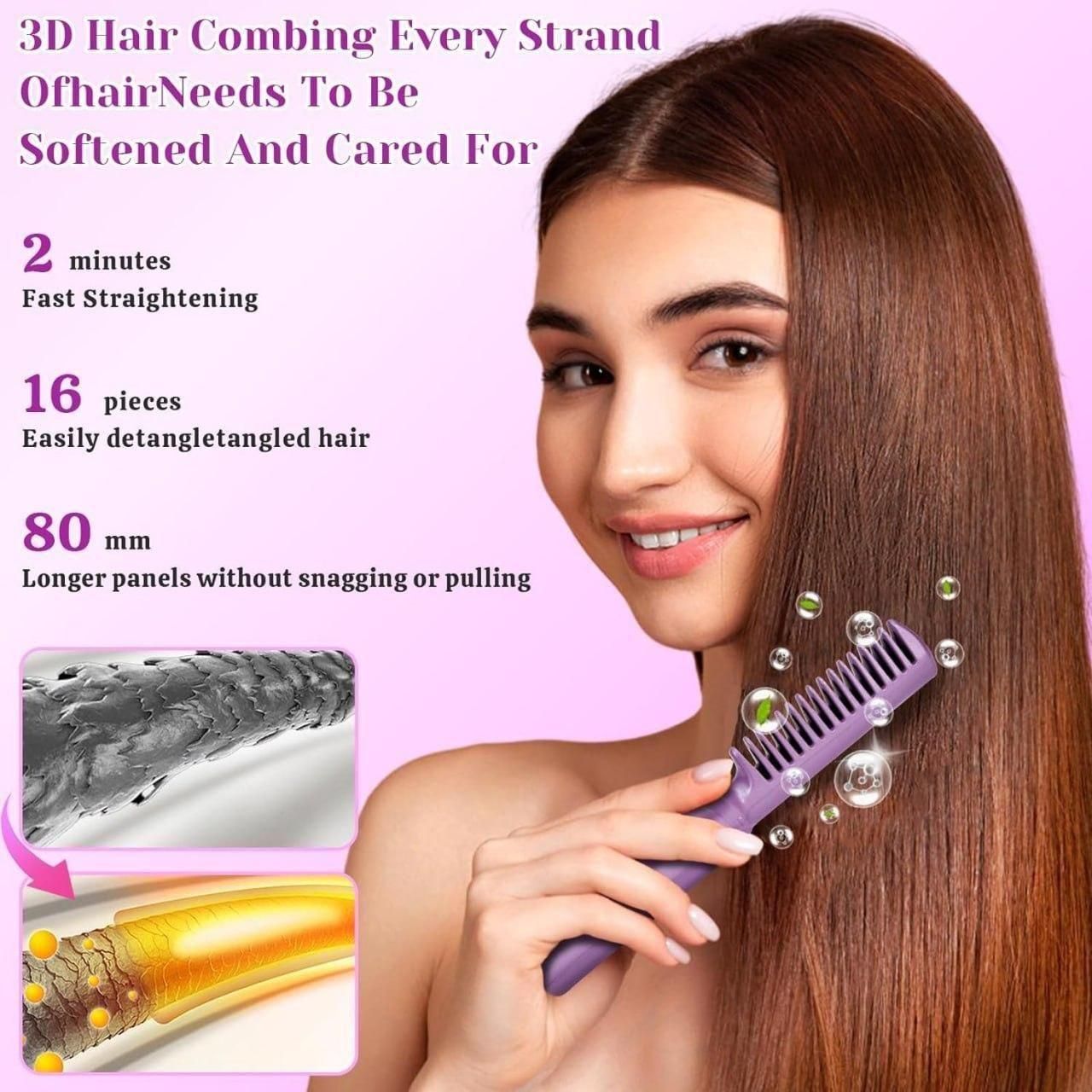 Rechargeable Mini Hair Straightener Comb for Travel & Daily Use