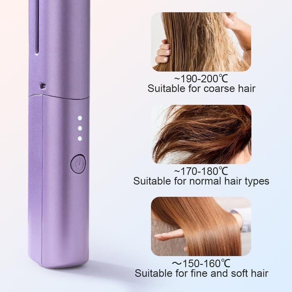Rechargeable Mini Hair Straightener Comb for Travel & Daily Use